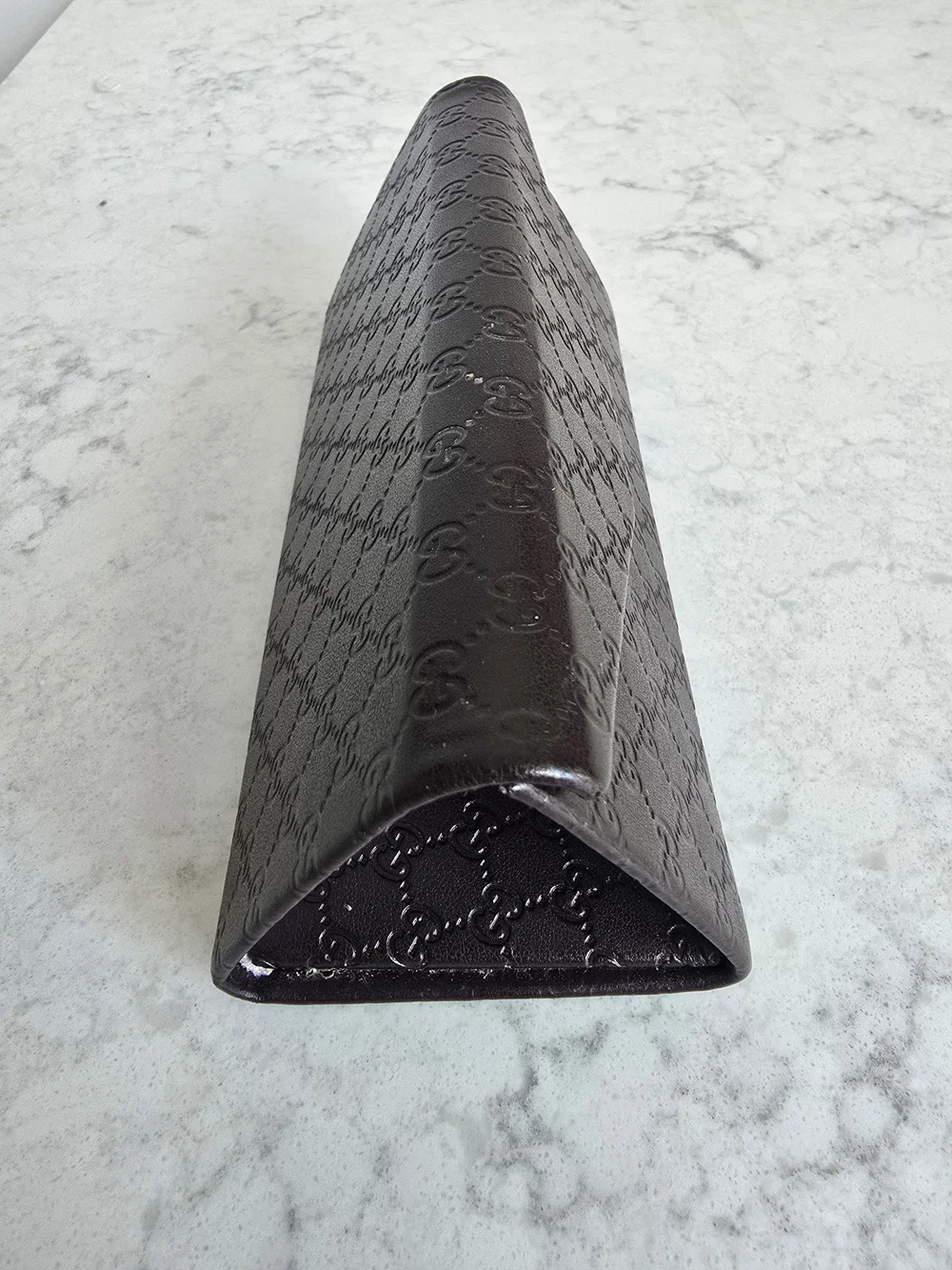 Gucci Brown Embossed GG Envelope Sunglasses Case